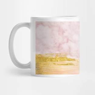 Golden painted pink marble Mug